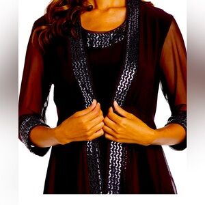 R&M Richards 2 piece dress set embellished NWT